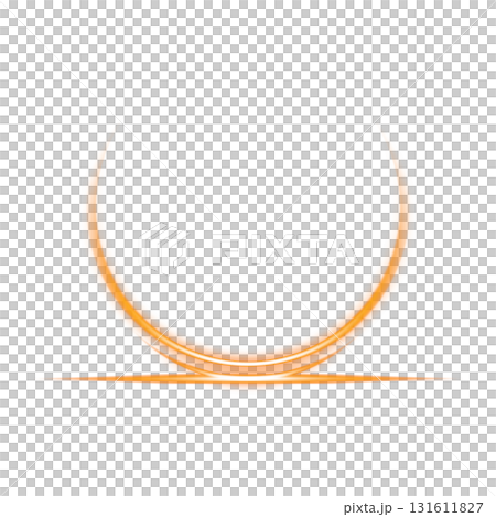 Orange glowing crescent moon ring on a transparent background Orange glowing crescent moon ring on a transparent background 131611827