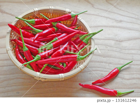 家庭菜園で収穫した、タイ唐辛子・プリッキーヌーの写真 131612246