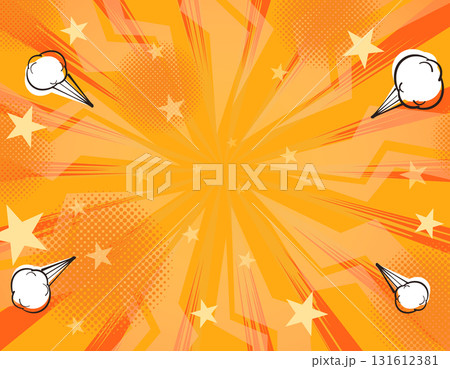 アメコミ風のシンプルな背景 集中線 ドットグラデーション オレンジ 3 アメコミ風のシンプルな背景 集中線 ドットグラデーション オレンジ 3 131612381