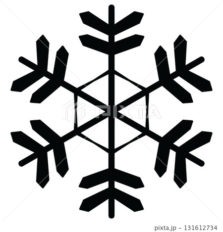 黒い雪の結晶のシルエットアイコン 黒い雪の結晶のシルエットアイコン 131612734