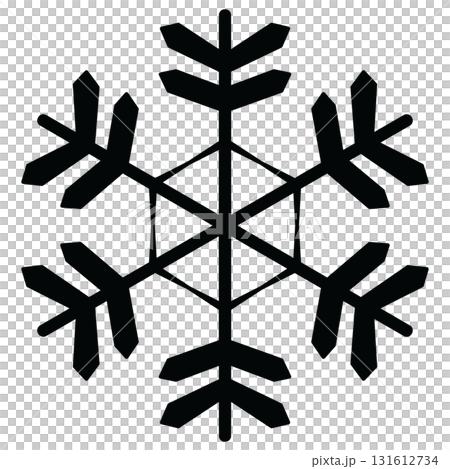 黒い雪の結晶のシルエットアイコン 黒い雪の結晶のシルエットアイコン 131612734