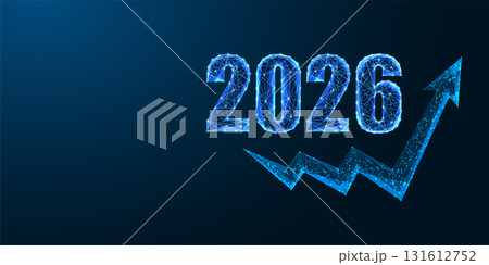 Digital 2026 with growing arrow, futuristic business success and stock market vector concept Digital 2026 with growing arrow, futuristic business success and stock market vector concept 131612752