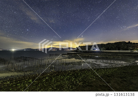 瀬戸内の冬の星景色　沈むオリオン座 131613138