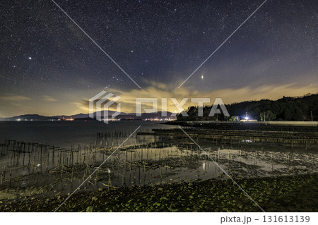 瀬戸内の冬の星景色　沈むオリオン座 131613139