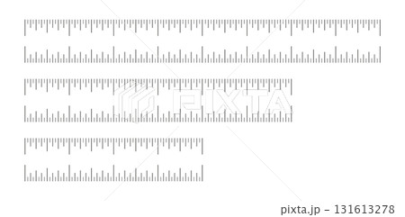 Ruler scale, measuring chart with 4, 6 and 8 inches set. Length measurement, distance, math and height. Template of sewing tool. 131613278