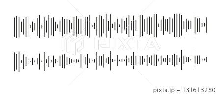 Equalizer symbols set. Waveform patterns. Audio chat speech sound wave icons collection. Elements for mobile messenger, podcast online radio, music player interface or app. Voice message templates Equalizer symbols set. Waveform patterns. Audio chat speech sound wave icons collection. Elements for mobile messenger, podcast online radio, music player interface or app. Voice message templates 131613280