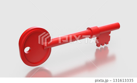 The Red Key On white Background for Security concept 3d Rendering. The Red Key On white Background for Security concept 3d Rendering. 131613335