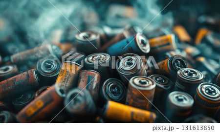 pile batteries states disrepair signs tear rust discoloration 131613850