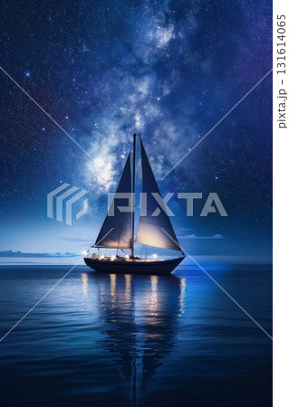 boat sailboat sailing sea night sky adventure milky way 131614065