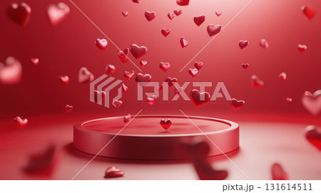 3d valentines day scene hearts background heart symbol 131614511