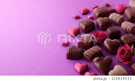 avalentines day chocolates hearts purple background general flower avalentines day chocolates hearts purple background general flower 131614515