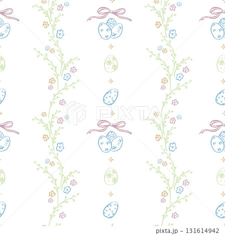 Cute pattern with Easter eggs in pastel color Cute pattern with Easter eggs in pastel color 131614942