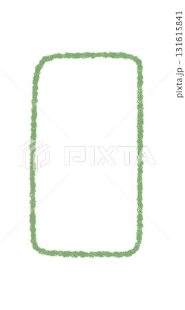 Chalk rectangle frame with green organic contour and outline border. This icon and label background graphic uses a hand drawn style for modern text design creative presentation. Chalk rectangle frame with green organic contour and outline border. This icon and label background graphic uses a hand drawn style for modern text design creative presentation. 131615841