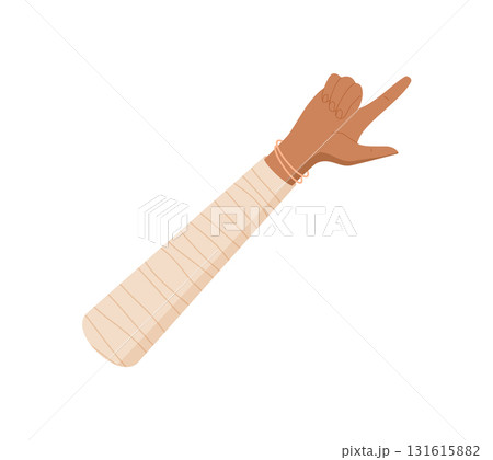 Cartoon hand gesture showing two fingers. Bare dark palm with upward pose and flat style expresses number 2. Educational counting concept, isolated icon for preschool math or classroom use. 131615882