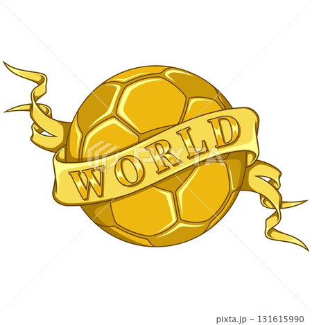 Soccer ball surrounded by tape 131615990