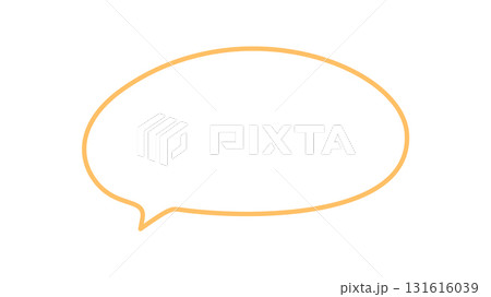 Organic hand drawn speech bubble outline forms a simple circle for chat or text. Message icon for comment or talk, clean dialogue bubble design in orange, perfect conversation and modern Organic hand drawn speech bubble outline forms a simple circle for chat or text. Message icon for comment or talk, clean dialogue bubble design in orange, perfect conversation and modern 131616039
