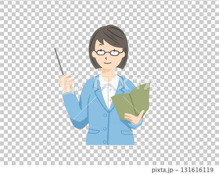 一位女老師在學校課堂上講解 131616119