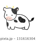 スタンプ風のウシのイラスト 131616304