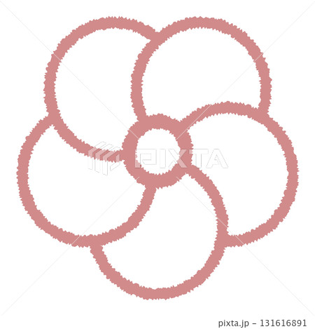 シンプルな梅の花のイラスト-2-pink5 131616891