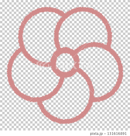 シンプルな梅の花のイラスト-2-pink5 131616891