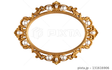 真珠装飾の横型アンティークゴールドフレーム 131616906
