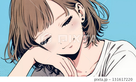 「うふふ」と微笑んでいる若い女性 131617220