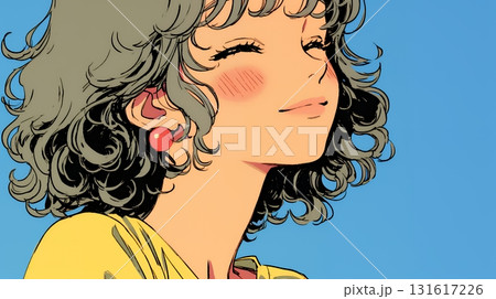 「うふふ」と微笑んでいる若い女性 131617226