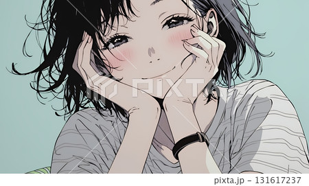 「うふふ」と微笑んでいる若い女性 131617237