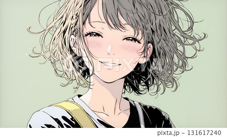 「うふふ」と微笑んでいる若い女性