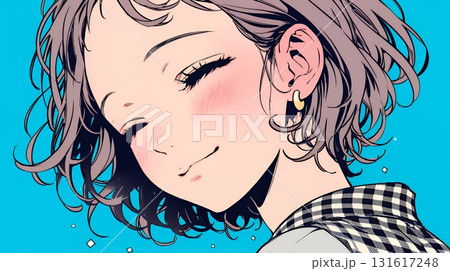 「うふふ」と微笑んでいる若い女性