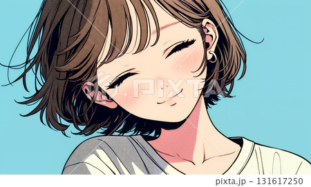 「うふふ」と微笑んでいる若い女性