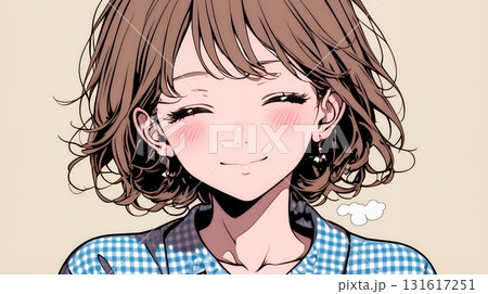 「うふふ」と微笑んでいる若い女性 131617251