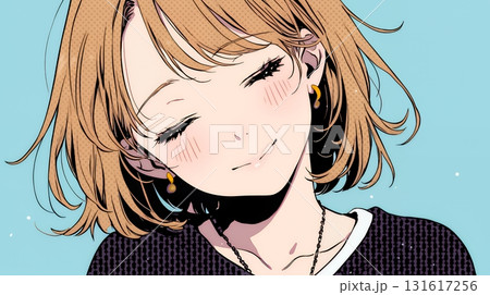 「うふふ」と微笑んでいる若い女性