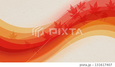 秋のもみじの和紙テクスチャ抽象背景画 131617407