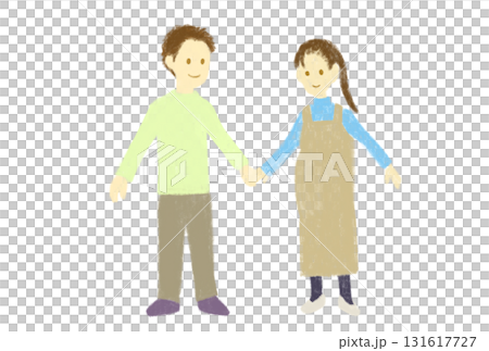 笑顔で手を繋ぐ妊娠中の女性とパートナー 笑顔で手を繋ぐ妊娠中の女性とパートナー 131617727