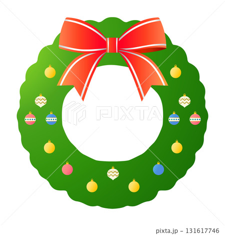 可愛いクリスマスリースのベクターイラスト_クリスマスと冬の素材 可愛いクリスマスリースのベクターイラスト_クリスマスと冬の素材 131617746
