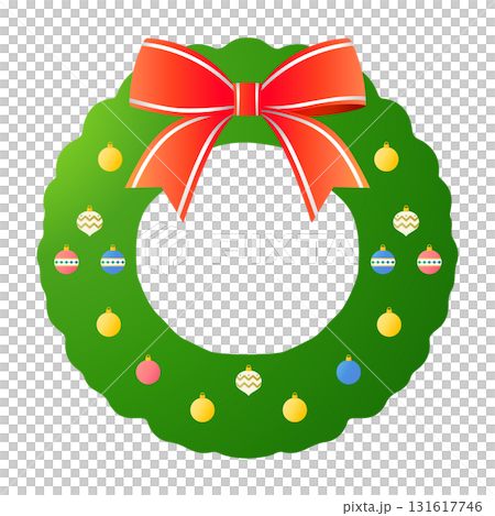 可愛いクリスマスリースのベクターイラスト_クリスマスと冬の素材 可愛いクリスマスリースのベクターイラスト_クリスマスと冬の素材 131617746