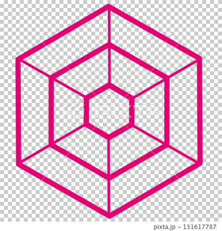 Vibrant pink hexagonal geometric pattern 131617787