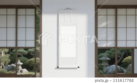 和室の掛け軸のモックアップ 131617788