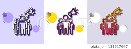 Brand ambassador line icon. Halftone dotted pattern. Gradient icon with grain shadow. Holding megaphone sign. Advertisement device symbol. Line brand ambassador icon. Various designs. Vector Brand ambassador line icon. Halftone dotted pattern. Gradient icon with grain shadow. Holding megaphone sign. Advertisement device symbol. Line brand ambassador icon. Various designs. Vector 131617967