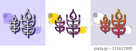 Gluten free line icon. Halftone dotted pattern. Gradient icon with grain shadow. Organic tested sign. Natural product symbol. Line gluten free icon. Various designs. Vector 131617995