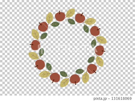 蘋果花圈的可愛向量插圖 蘋果花圈的可愛向量插圖 131618069