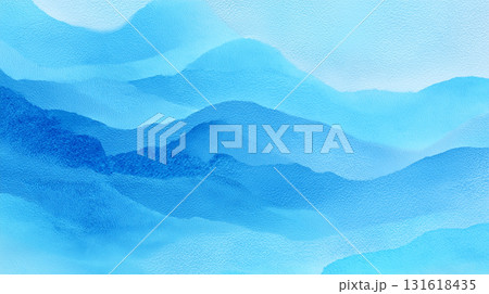 和紙 青色の曲線 壁紙 131618435