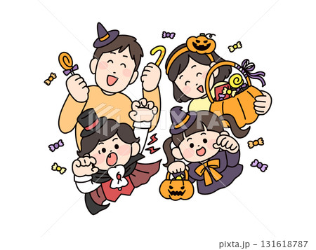 ハロウィンを楽しむ親子 131618787
