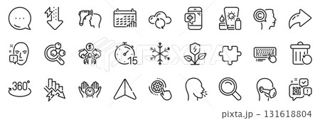 Computer keyboard, Face attention and Cloud sync line icons pack. Share, Message, Paper plane icons. Writer, Qr code, Saving electricity web icon. Cough, Safe time, Puzzle pictogram. Vector Computer keyboard, Face attention and Cloud sync line icons pack. Share, Message, Paper plane icons. Writer, Qr code, Saving electricity web icon. Cough, Safe time, Puzzle pictogram. Vector 131618804