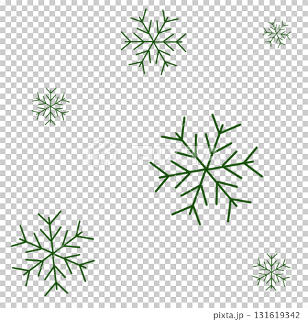 Green snowflakes of various sizes Green snowflakes of various sizes 131619342