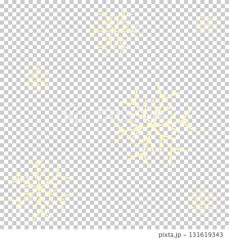 Light yellow pattern of large and small snowflakes 131619343