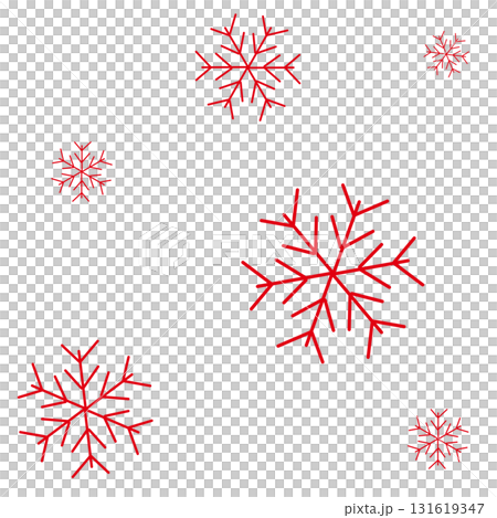 Red snowflakes of various sizes 131619347