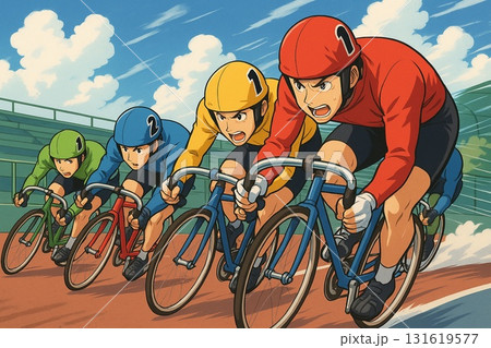 競輪　ケイリン　KEIRIN　ゴールスプリント　アニメ調 131619577