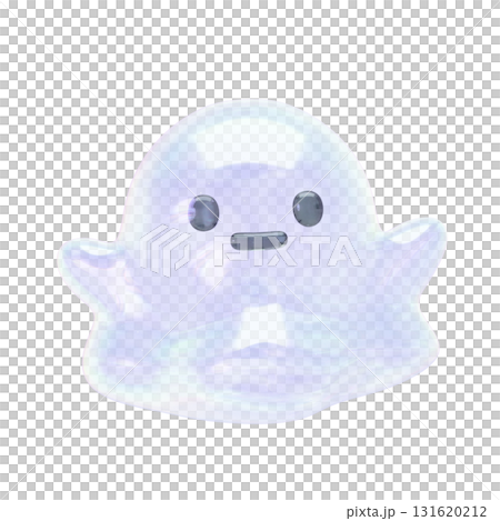 ぷるんとした透明おばけ 3Dイラスト 131620212
